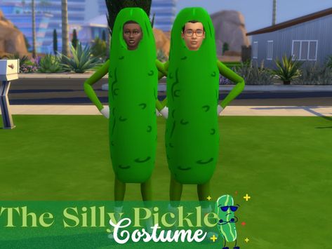 Sims 4 Alien Cc Patreon, Ts4 Halloween Costume Cc, Ts4 Alien Clothes Cc, Ts4 Alien Cc, Sims 4 Alien Antenna Cc, Pickle Costume, Sims Funny, Ts4 Hair, Alien Costume