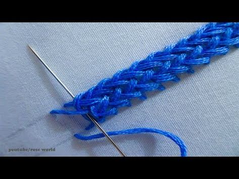 Braid Stitch, Basic Hand Embroidery, Silk Ribbon Embroidery Tutorial, Basic Embroidery, Ribbon Embroidery Tutorial, Basic Embroidery Stitches, Embroidery Stitches Tutorial, Embroidery Videos, Learn Embroidery