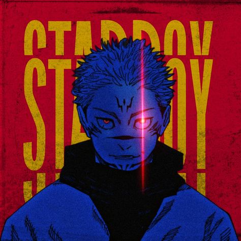 Jujutsu Kaisen , Starboy (weekend) Anime Starboy, Starboy Pfp, Starboy Cover, Jjk Pfps, King Of Curses, Blue Stuff, Blue Aesthetic Dark, Anime Gangster, Star Boy