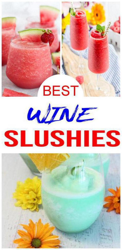 Watermelon Wine Slushie, Alcholic Drink Frozen, Diy Wine Slushie, Drinks Alcohol Recipes Frozen, Pepsi Slushie Recipe, Alcohol Slushy Drinks, Easy Frozen Mixed Drinks Alcohol, Homemade Wine Slushies, Frozen Party Drinks Alcohol