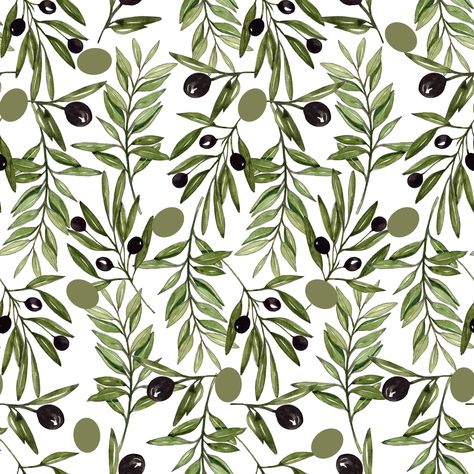 Olive pattern in Pattern & Surface Design Inspiration by Vizireanu Maria-magdalena Olive Pattern Design, Olive Tree Pattern, Olive Aesthetic, Olive Background, Olive Wallpaper, Tree Collage, Maria Magdalena, Professional Graphic Design, Tree Wallpaper