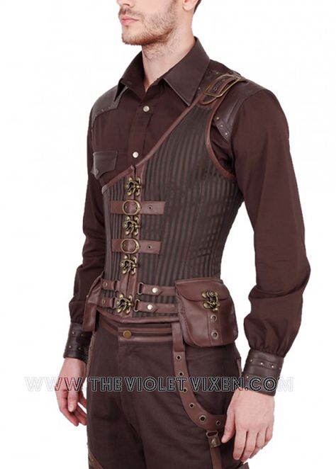 Steampunk Outfit Men, Male Corsets, Corsets Fashion, Authentic Corsets, Steampunk Man, Steampunk Men, Mode Steampunk, Outfit Reference, Character Fashion