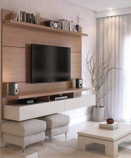 Tv Shelf Ideas, Floating Shelves Entertainment Center, Tv Fal, Floating Entertainment Center, Tv Entertainment Centers, Living Room Wall Units, Diy Entertainment, Tv Cabinet Design, Home Entertainment Centers