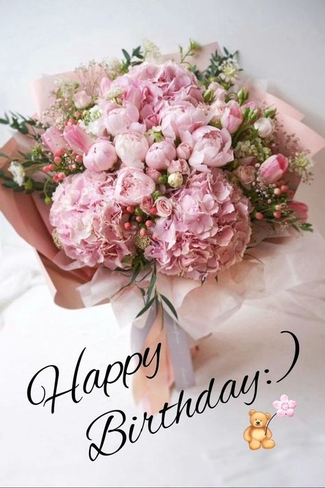 Happy Birthday Bouquet, Happy Birthday Wishes Pics, Happy Birthday Floral, Happy Birthday Flowers Wishes, Happy Birthday Wishes Messages, Birthday Wishes Pics, Birthday Flowers Bouquet, Birthday Wishes Flowers, Happy Birthday Art