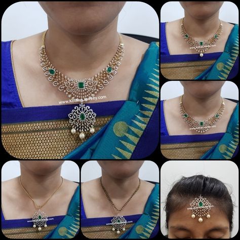 Traditional Diamond Necklace, Detachable Jewellery, Small Diamond Necklace, Temple Jewelery, White Stone Jewelry, Uncut Diamond Necklace, Diamond Necklace Indian, Diamond Gold Earrings, Diamond Necklace Simple