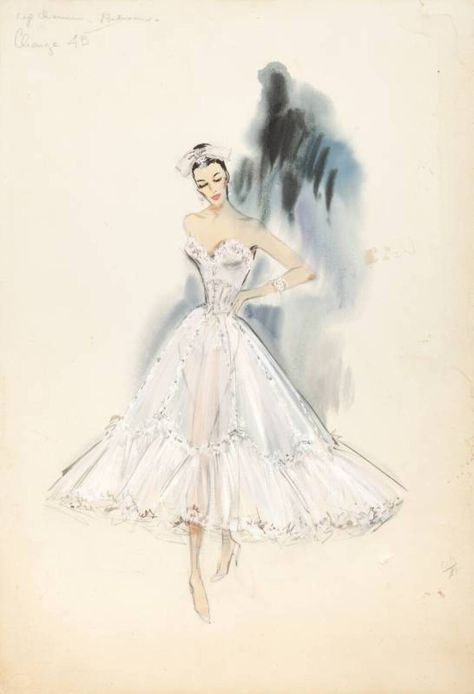 Costume Sketches, Helen Rose, The 50s Fashion, Costume Design Sketch, Characters Outfits, Cyd Charisse, Hollywood Costume, Fashion Illustration Vintage, Silk Stockings