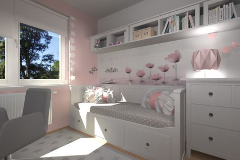 Ikea Hemnes Bed Kids Room, Lit Hemnes Ikea, Small Teenage Girl Bedroom, Ikea Girls Bedroom, Ikea Hemnes Daybed, Ikea Hemnes Bed, Hemnes Bed, Ikea Stuva, Ikea Kids Room