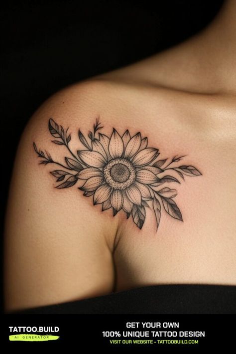 Gorgeous Ladies Shoulder Tattoo Ideas Exquisite Floral Designs for Elegant Women Tattoo Build Small Shoulder Tattoos For Women Unique, Sunflower Shoulder Tattoos For Women, Front Shoulder Tattoos For Women Unique, Top Shoulder Tattoos For Women, Floral Shoulder Tattoos For Women, Floral Shoulder Tattoos, Ladies Shoulder Tattoo, Shoulder Flower Tattoos For Women, Shoulder Cap Tattoos For Women