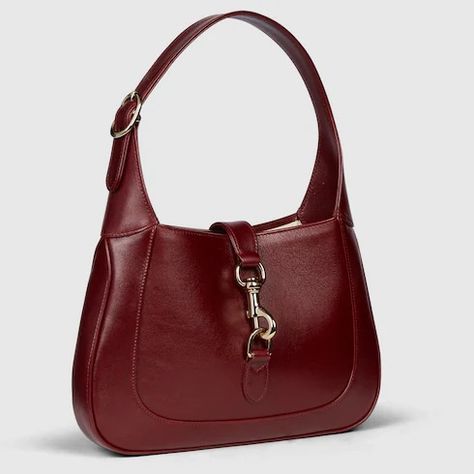 Gucci Jackie small shoulder bag in Gucci Rosso Ancora leather | GUCCI® BE Jacket Outfit Women, Bags Gucci, Jacket Outfit, Outfit Women, Small Shoulder Bag, Half Moon, Mini Bag, Designing Women, Black And Brown