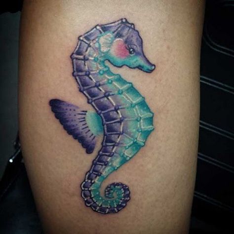 Seahorse Tattoos For Women, Seahorse Tattoos, Blue Butterfly Tattoo, Mermaid Tattoo Designs, Seahorse Tattoo, Kentish Town, Simple Tattoo Designs, Tattoos Skull, Mermaid Tattoo