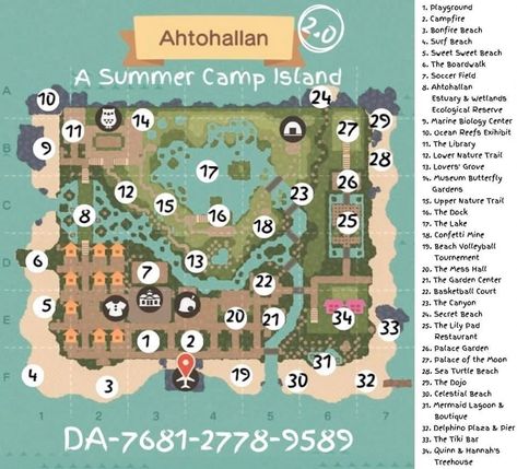 Animal Crossing Summer Camp Island, Acnh Summer Camp Island, Acnh Summer Camp, Camp Acnh, Acnh Summer, Animal Crossing Town Tune, Summer Camp Themes, Dream Address, Dream Code