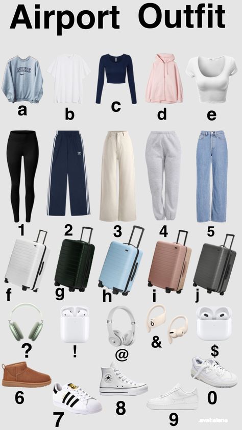 Outfit Ideas For Airport, Air Port Outfit Ideas, Outfits For Flying, Port Outfit, Vanilla Clothes, Camp Fits, Airport Essentials, Air Port Outfit, Air Port