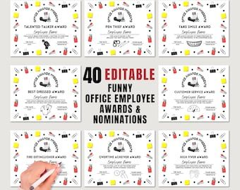 Funny Employee Appreciation Awards 60 Printable Staff Recognition Certificates, Funny Gift for Employee and Colleagues, Coworker Gift Tags - Etsy