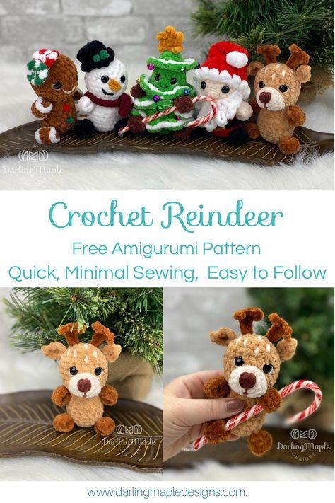 Reindeer Crochet, Arm Crocheting, Reindeer Pattern, Classroom Gifts, Medium Weight Yarn, Bobble Stitch, Christmas Crochet Patterns, Crochet Toys Patterns, Amigurumi Free Pattern