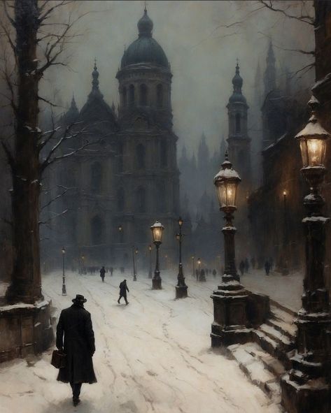 Dark Gothic Art, Dark Christmas, Classic Paintings, Dark Gothic, Dark Academia Aesthetic, Foto Art, Aesthetic Painting, At Midnight, Dreamy Art