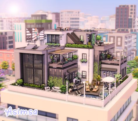 Sims Penthouse Ideas, Sims 4 Houses Tray, 1010 Alto Apartments Sims 4 Floor Plan, Sims 4 Penthouse Build, Penthouse Apartment Sims 4, The Sims 4 Penthouse, Sims 4 Penthouse Cc, Sims 4 Penthouse Ideas, Bloxburg Penthouse