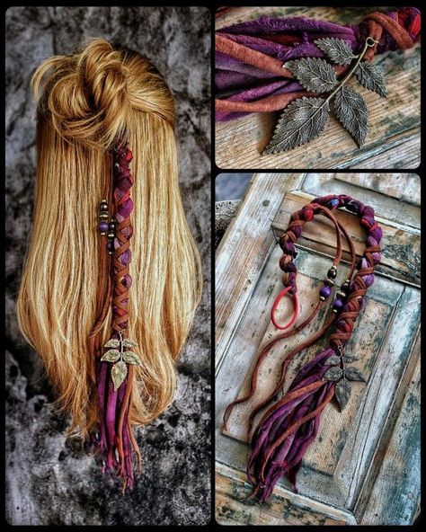 Ren Fair Hair Accessories, Aesthetic Surgeon, Boho Hair Wrap, Hair Charms, Hippie Hair, Hair Adornments, Dread Hairstyles, Sopot, Hair Wraps