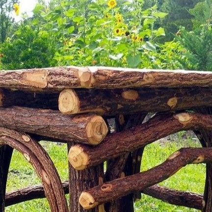 Willow Furniture, Twig Furniture, Rustic Log Furniture, Sticks Furniture, Building Furniture, Log Furniture, Ottoman Table, Wood Ideas, Wood Craft