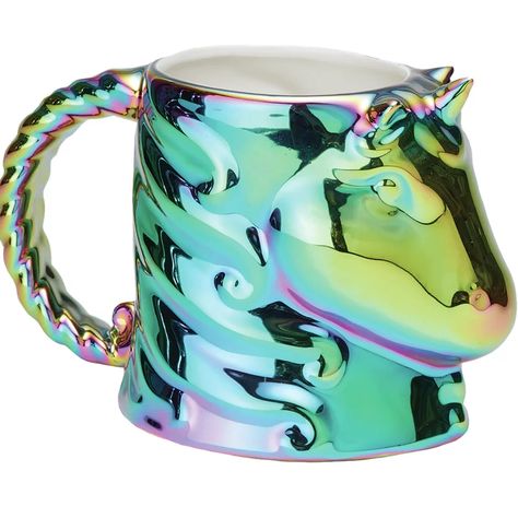 Isabelle & Max Jordynn Iridescent Unicorn Coffee Mug | Wayfair Unicorn Coffee Mug, Unicorn Mug, Unicorn Coffee, Inked Shop, Aesthetic Decor, Large Coffee Mugs, Unicorn Horn, Unicorn Lover, Large Coffee