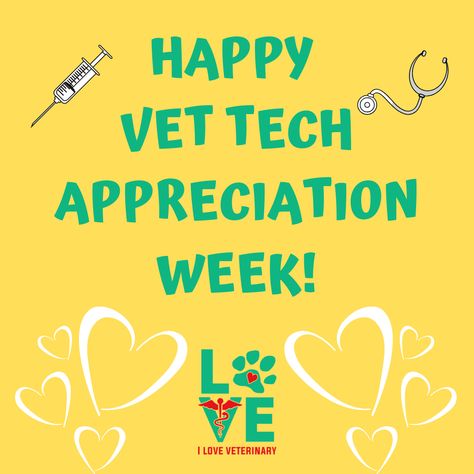 Happy Vet Tech Appreciation Week! ❤️❤️❤️ Vet Tech Week Quotes, Vet Tech Appreciation Week Ideas, Staff Appreciation Ideas, Vet Tech Appreciation Week, Veterinary Technician Week, Tech Appreciation Week, Vet Tech Humor, Vet Tech Appreciation, Vet Tech Student