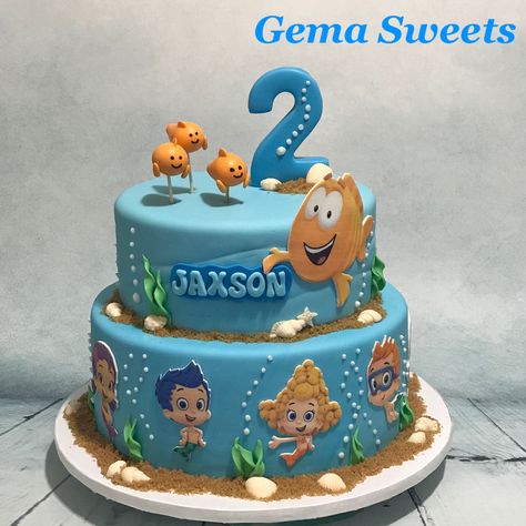 Bubble guppies birthday cake by Gema Sweets. Bubble Gubbies Cake, Bubble Guppies Birthday Party Ideas Cake, Bubble Guppies Themed Birthday Party, Bubble Guppies Birthday Party Ideas, Bubble Guppies Birthday Cake, Bubble Guppies Cake, Bubble Birthday Parties, Bubble Guppies Birthday Party, Bubble Guppies Party