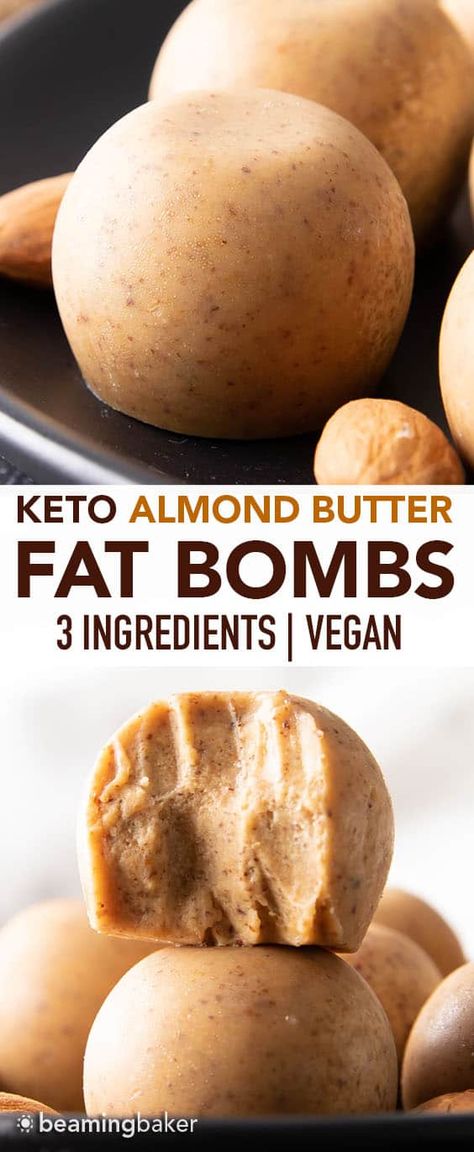 3 Ingredient Almond Butter Keto Fat Bomb Recipe - Beaming Baker Almond Butter Keto, Beaming Baker, Fat Bomb, Keto Diet Breakfast, Keto Vegan, Fat Bomb Recipe, Diet Breakfast Recipes, High Fat Foods, Photo Food