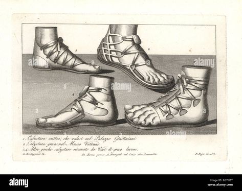 Greek Shoes, Rome Costume, Vatican Museum, Roman Shoes, Character Bank, Picture Engraving, Vatican Museums, The Vatican, Medieval History