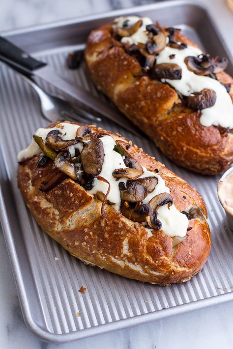 "Cleveland Cheesesteaks with Pretzel Hoagie Rolls" | @HalfBakedHarvest #recipe #summer #comfortfood Steak Sandwich Recipes, Hoagie Rolls, Brisket Recipes, Half Baked, Burgers Sandwiches, Half Baked Harvest, Cheese Lover, Wrap Sandwiches, Sandwich Recipes