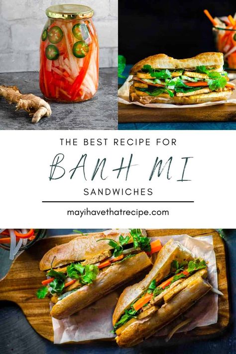 Veggie Bahn Mi Sandwich, Bahn Mi Sandwich Vegetarian, Vegan Ban Mi Vietnamese Sandwich, Banh Mi Pickled Vegetables, Vegetarian Bahn Mi Sandwich, Bahn Mi Sandwich Tofu, Tofu Bahn Mi Sandwich, Vegan Bahn Mi Sandwich, Bahn Mi Pickled Vegetables