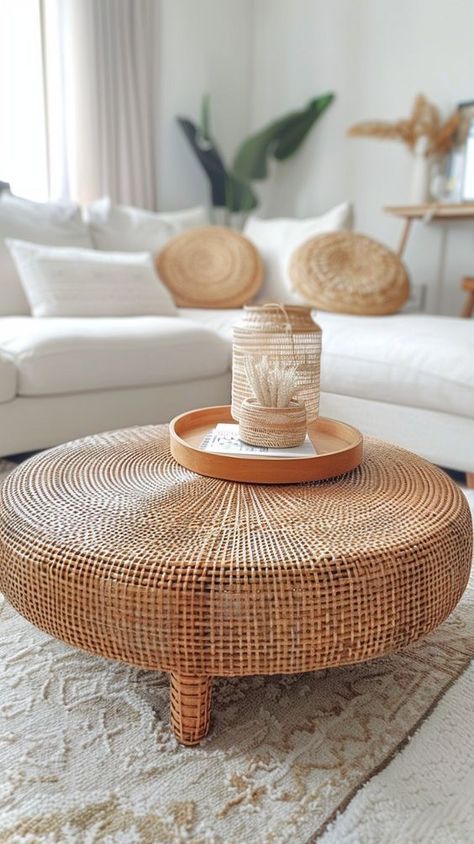 Curated Home Decor Designs for Timeless Style - Classy Decorist Home decor enthusiasts, meet your new obsession: a circular, exquisitely crafted bohemian-style coffee table. Adorn your living space with this stunning piece, radiating boho charm and timeless beauty. Dive into Pinterest for a treasure trove of boho-inspired decor delights. Boho Coffee Table, Bohemian Coffee Table, Unique Coffee Table Design, Diy Tree Decor, Coffee Table Design Modern, Traditional Coffee Table, Design Coffee Table, Coffee Table Ideas, Style Coffee Table