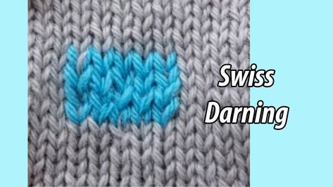 Darning Methods: Swiss Darning | Heather Storta Scotch Darning, Swiss Darning, Duplicate Stitch, Mending Clothes, Knitted Items, Visible Mending, Repair Clothes, How To Work, Knitting Tutorial