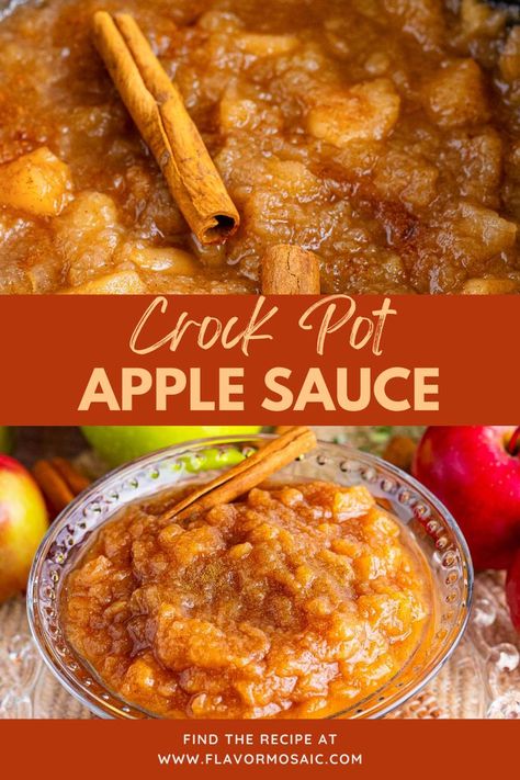 This Crock Pot apple sauce is the most delicious homemade apple sauce recipe you'll ever try! Apple sauce in the slow cooker is super easy and way better than store bought applesauce. Use fresh apples to make the best cinnamon apple sauce. This easy apple sauce is easily customizable to your preferred level of sweetness. Click through to the blog for all the details! Crock Pot Apple Sauce, Homemade Apple Sauce Recipe, Easy Apple Sauce, Cinnamon Apple Sauce, Crock Pot Applesauce, Homemade Apple Sauce, Homemade Applesauce Recipes, Slow Cooker Applesauce, Crockpot Applesauce