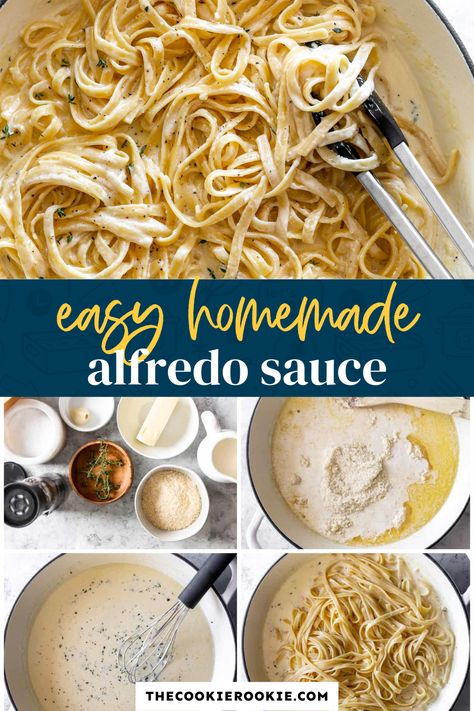 Best Homemade Alfredo Sauce, Homemade Alfredo Sauce Recipe, Natasha Kitchen, Italian Casserole, Alfredo Sauce Recipe Easy, Alfredo Sauce Recipe Homemade, Types Of Pasta, Homemade Sauce Recipes, The Cookie Rookie