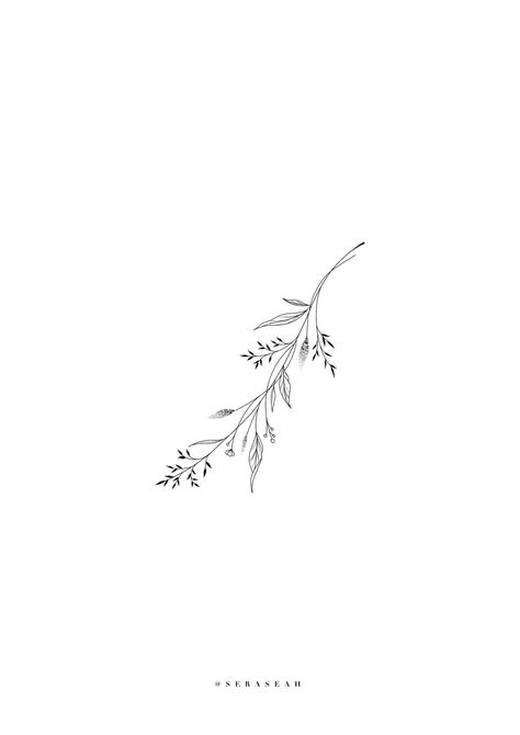 Wheat Line Art, Zweig Tattoo, Birch Tattoo, Leaf Tattoo Design, Simple Flower Tattoo, Vine Drawing, Basic Tattoos, Waist Tattoos, Small Shoulder Tattoos