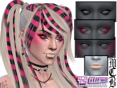 The Sims Resource - y2k Hannieh Lipstick Sims 4 Goth Lipstick, Sims 4 Cc Pink And Black Hair, Sims 4 Cc Hair Scene, Sims 4 Cc Alternative Makeup, Sims 4 Emo Makeup Cc, Goth Hair Sims 4, Vkei Sims 4 Cc, Sims 4 Cc Scene Hair, Sims 4 Alt Hair