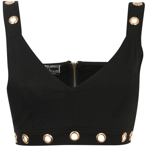 Pilot Eyelet Bralet Crop Top (27 PEN) ❤ liked on Polyvore featuring tops, bralette tops, strappy bralette top, strappy bralet top, eyelet tops and zip back crop top Punk Style Party Crop Top, Black Punk Crop Top For Festival, Metallic Cropped Evening Crop Top, Fitted Gothic Cropped Crop Top, Versace Crop Top, Pink Punk, Blusas Top, Strappy Bralette, Bralet Tops