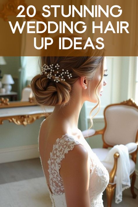 Did you know that mastering the perfect wedding hair up could be the key to your bridal look? Discover jaw-dropping hairstyles that blend elegance and trendiness. Get inspired by 20 stunning photos capturing classic and modern updos, helping you find the perfect fit for your big day. Unveil styles that will make your ceremony unforgettable and see why every bride is talking about these irresistible wedding hair ideas! Classic Elegant Wedding Hairstyles, Bridal Updos For Medium Hair The Bride, Simple Wedding Up Do, Low Buns Wedding Hair, Hair Tucked Behind Ear Hairstyles Bridal, Bridal Hairstyles For Low Back Dress, Classic Bridal Hairstyles, Bridal Hair For Backless Dress, Wedding Hair For High Neckline Dress