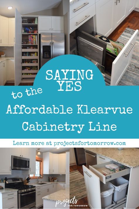 Klearvue Cabinetry Review: Find out what to expect out of the Klearvue cabinetry line at Menard's including purchasing, delivery, installation and pros and cons. Maybe this cabinetry will work for your next kitchen remodel! Menards Kitchen Remodel, Menards Kitchen Cabinets, Menards Cabinets, Schuler Cabinets, Menards Kitchen, Hickory Kitchen Cabinets, Ikea Kitchens, Hickory Cabinets, Garage Guest House