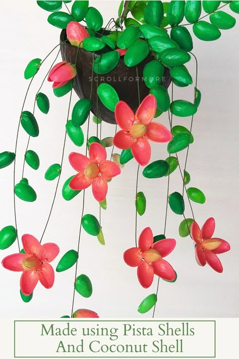 Make A Paper Flower, Pista Shell Crafts, Flowers Paper Craft, Coconut Shell Crafts, Make Paper Flowers, Diy Crafts Love, Spoon Crafts, Paper Flower Art, Origami Rose