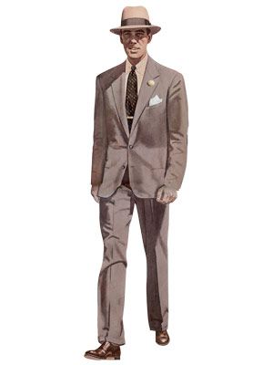 In the 1950s, conservatism and conformity rule, with trim tailoring and similar accessories (hat, pocket square, cigarette, and martini) for just about everyone. Downtime sees the occasional glimpses of flair (shantung jackets, madras prints, Hawaiian shirts). 1950s Fashion Menswear, 1950s Men, 1950s Mens Fashion, 1950s Mens, Farm Ideas, Vintage Mens Fashion, 1950s Style, 1930s Fashion, Men’s Suits