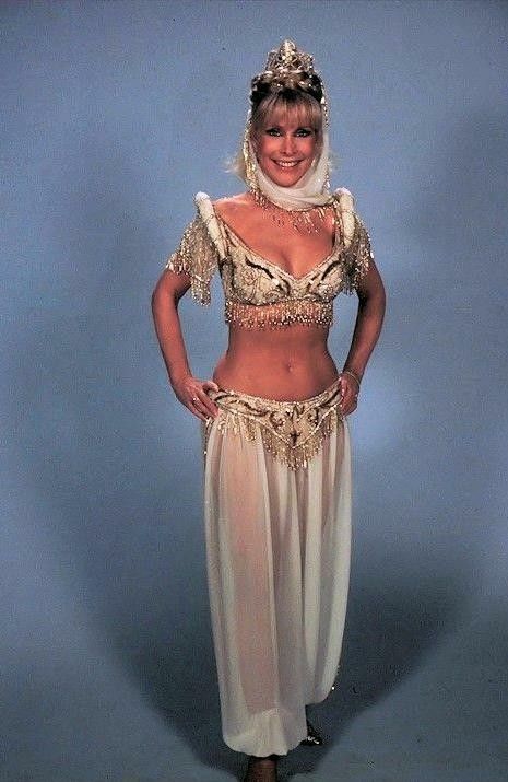 Barbara Eden in "I Dream of Jeannie", 1985. I Dream Of Genie, Thanksgiving Baby Outfits, Barbara Eden, I Dream Of Jeannie, Dream Of Jeannie, Belly Dance Costume, Actrices Hollywood, Hollywood Legends