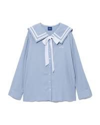 HEART CLUB Sailor collar shirt How To Make A Sailor Collar, French Sailor Shirt, Sailor Collar Blouse, Cotton Sailor Top With Sailor Collar, Sailor Collar, Collar Shirts, Shirt Online, Online Store, Fitness Models