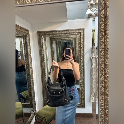 Balenciaga Bag Balenciaga Hobo Bag, Balenciaga Handbags, Dark Green Color, Balenciaga Bag, Hobo Bag, Motocross, Green Color, Green Colors, Dark Green