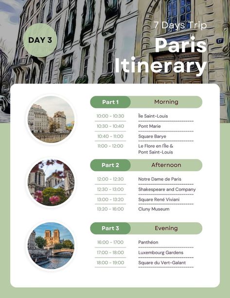 Planning a trip to Paris? No matter how long of a trip you're planning, take a look at this 7 day itinerary of Paris. These spots are perfect for any time of the year and offer the most out of your trip. Read up on these wonderful activities for your perfect trip to Paris! 7 Day Itinerary, Paris Itinerary, Trip To Paris, Planning A Trip, The Eiffel Tower, No Matter How, Saint Louis, Luxembourg, Time Of The Year