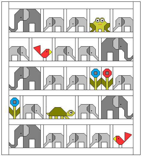 Sew Fresh Quilts: Elephant Parade - Week 1 - Large Elephant Elephant Quilt Pattern, Elephant Quilts, Elephant Quilts Pattern, Elephant Quilt, Baby Patchwork Quilt, Elephant Parade, Small Elephant, Patchwork Baby, Childrens Quilts