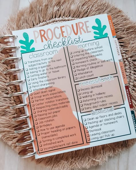 First Year Teacher, Teacher Checklist, Classroom Goals, Teaching Organization, Teacher Toolkit, First Year Teaching, Classroom Procedures, Elementary Classroom Decor, 3rd Grade Classroom