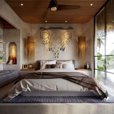 Modern Bali Interior, Bali Bedroom Design, Balinese Bedroom, Tropical Bedroom Design, Modern Tropical Bedroom, Modern Tropical Interior Design, Modern Tropical Interior, Tiny Villa, Bali Pool