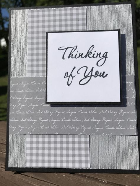 Thinking Of You Card For Man, Male Thinking Of You Cards, Simple Thinking Of You Cards, Male Thank You Cards Handmade, Stampin Up Thinking Of You Cards For Men, Thinking Of You Cards Handmade Simple, Masculine Thinking Of You Cards, Masculine Thinking Of You Cards Handmade, Thinking Of You Cards For Men