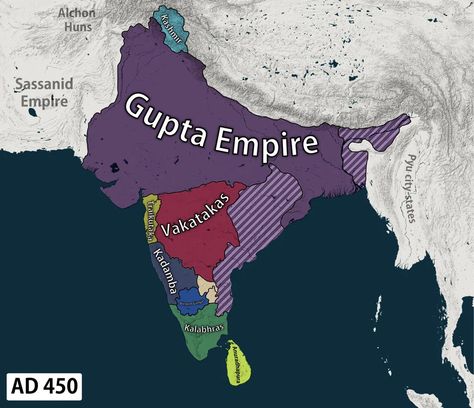 India, mid 5th century (Peak of the Gupta Empire under Kumaragupta I) [7153x6161] : MapPorn Indian Ocean Map, Central Asia Map, Gupta Empire, Bahrain Map, Ancient India Map, India World Map, Middle East Map, Pakistan Map, Sea Map