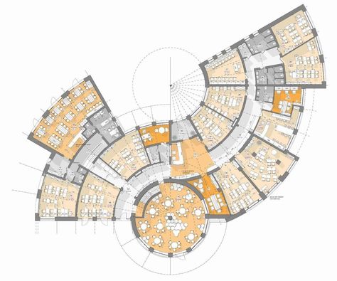 In the suburbs of Warsaw, a new educational institution for learning, creativity, and inspiration has emerged – NOVA STUDY school from the educational company STUDY.UA designed by ZIKZAK Architects. #amazingarchitecture #School Ua School, Library Floor Plan, School Floor Plan, Cinema Architecture, Clubhouse Design, Circular Buildings, School Building Design, Architecture Blueprints, Campus Design